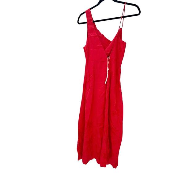 For Love & Lemons Women's Jacquard Fabric Ilana Midi Dress in Red NWT - Picture 6 of 11